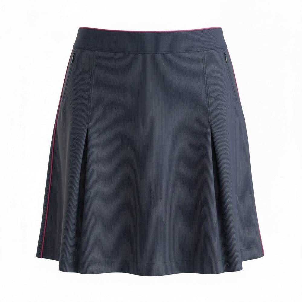 Nike Golf Skort Navy Blue Pinstripe Red Piping Zip Pockets Women Size XL